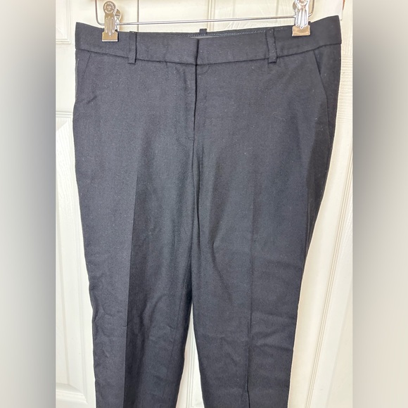 J.CREW Cafe Capri Black 100% Wool Pants Ankle Cropped Crop Cuffed Workwear Work - Picture 4 of 12